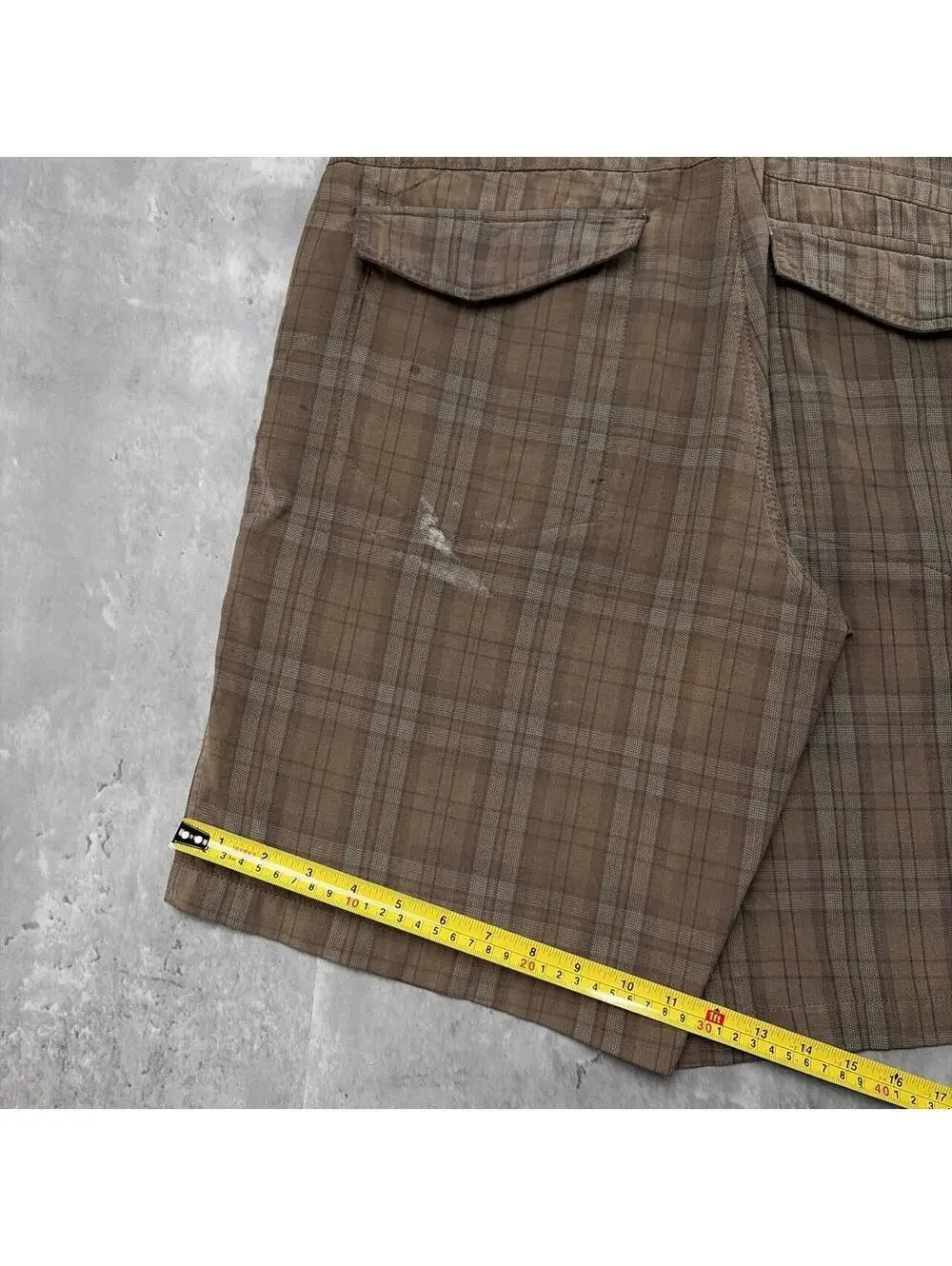 Y2K Brown Redsand Surf Grunge Plaid Baggy Distressed Skater Shorts